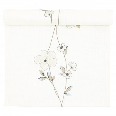 AUBREY white siuvinėtas stalo takelis 40x140