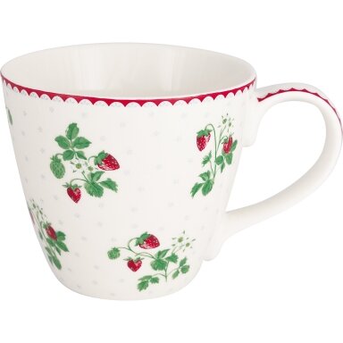 BERRY white porcelianinis puodelis su ąsele