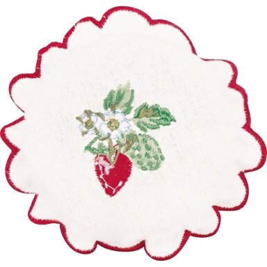 BERRY white siuvinėtas uogienės dangtelio uždangalas