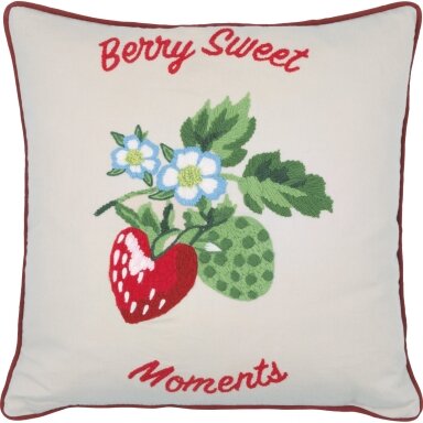 BERRY white siuvinėtas užvalkalas pagalvei