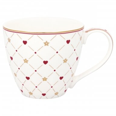 CLARINA heart white porcelianinis puodelis su ąsele CLARINA heart white porcelianinis puodelis su ąsele