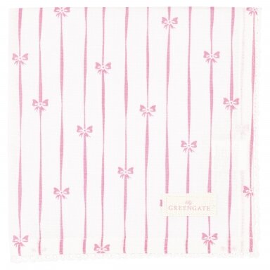 DOLOBELLA pale pink nėriniuota medvilninė stalo servetėlė 40x40