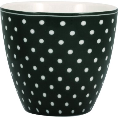 DOTTY dark green porcelianinis latte puodelis
