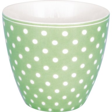 DOTTY pale green porcelianinis latte puodelis DOTTY pale green porcelianinis latte puodelis