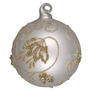 Kalėdinis stiklo žaisliukas white Pearl gold Kalėdinis stiklo žaisliukas white Pearl gold