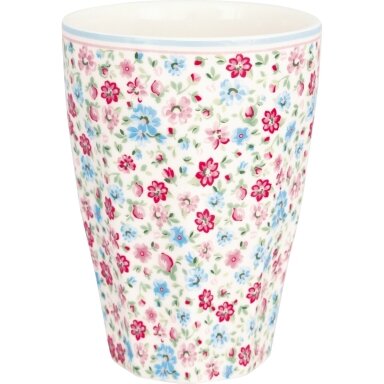 LOUISA white porcelininis french latte puodelis