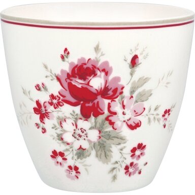 MARIE red porcelianinis latte puodelis