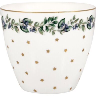 PHILIPPA petit white porcelianinis latte puodelis