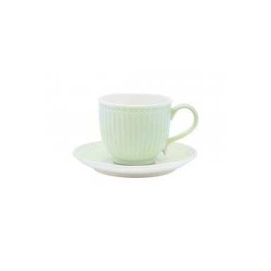Puodelis su lėkštute ALICE pale green Puodelis su lėkštute ALICE pale green