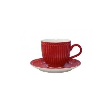 Puodelis su lėkštute ALICE red Puodelis su lėkštute ALICE red