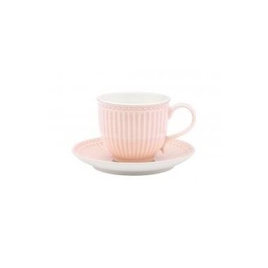 Puodelis su lėkštute ALICE pale pink Puodelis su lėkštute ALICE pale pink