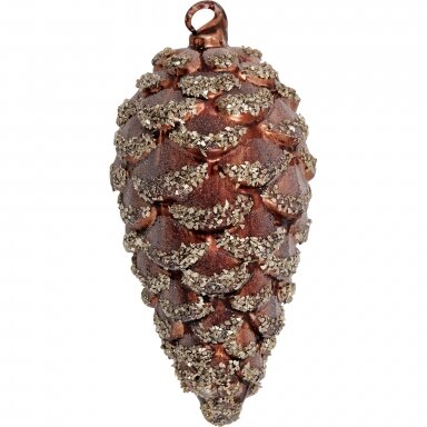Stiklinė dekoracija didelis RUDAS KANKORĖŽIS (Cone glass brown glitter xlarge)