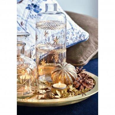 Vaza Glass Vase Cutting gold small