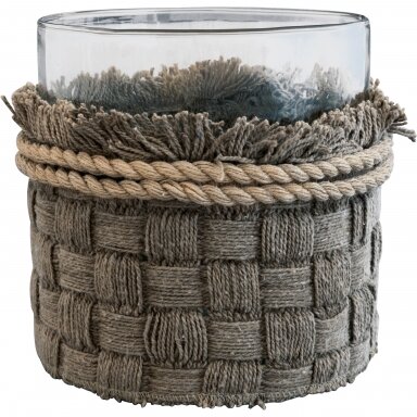 WOVEN brown stiklinis indas – žvakidė WOVEN brown stiklinis indas – žvakidė