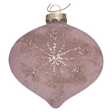 Žaisliukas eglutei VELVET dusty rose large onion