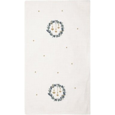 ZELDA white siuvinėtas stalo takelis 40x140 cm